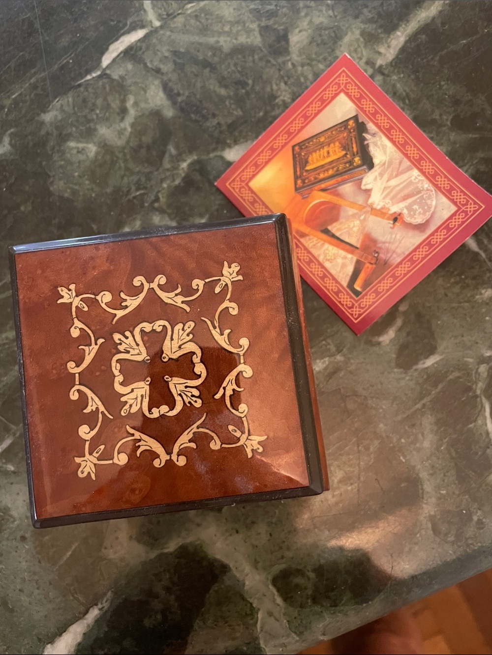 Beautiful inlay wooden keepsake box see other pictures